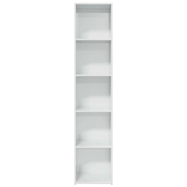 vidaXL Βιβλιοθήκη Γυαλιστερό Λευκό 40x30x189cm από Επεξ.Ξύλο 1 τεμ.