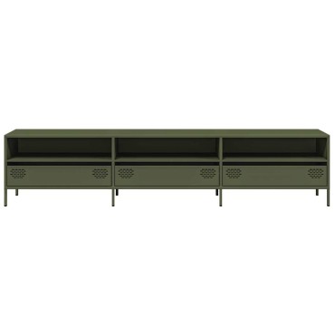vidaXL Έπιπλο Τηλεόρασης Λαδί 202x39x43,5cm Ατσάλι Ψυχρής Έλασης