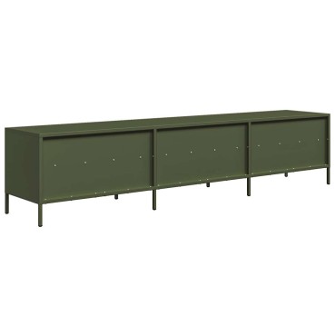 vidaXL Έπιπλο Τηλεόρασης Λαδί 202x39x43,5cm Ατσάλι Ψυχρής Έλασης