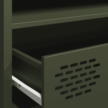 vidaXL Έπιπλο Τηλεόρασης Λαδί 202x39x43,5cm Ατσάλι Ψυχρής Έλασης