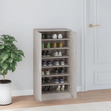 vidaXL Παπουτσοθήκη Γκρι Σκυροδέματος 55x35x108cm Επεξεργασμένο Ξύλο