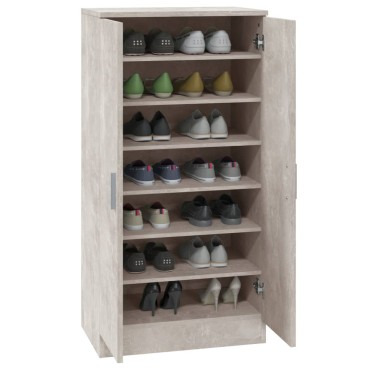 vidaXL Παπουτσοθήκη Γκρι Σκυροδέματος 55x35x108cm Επεξεργασμένο Ξύλο