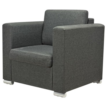 vidaXL Πολυθρόνα Σκούρο Γκρι Υφασμάτινη 82x73x78cm 1 τεμ.