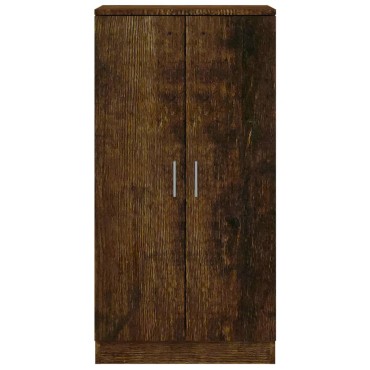 vidaXL Παπουτσοθήκη Καπνιστή Δρυς 55x35x108cm από Επεξεργασμένο Ξύλο