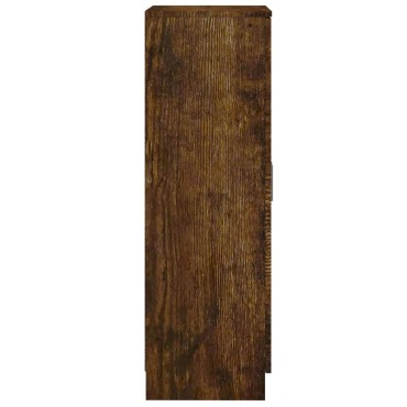 vidaXL Παπουτσοθήκη Καπνιστή Δρυς 55x35x108cm από Επεξεργασμένο Ξύλο