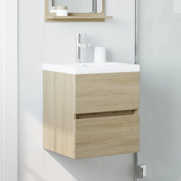 vidaXL Ντουλάπι Νιπτήρα Sonoma Δρυς 41x38,5x45cm Επεξεργασμένο Ξύλο 1 τεμ.