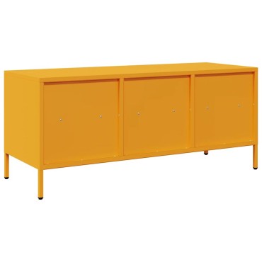 vidaXL Έπιπλο Τηλεόρασης Μουσταρδί 101,5x39x43,5 Ατσάλι Ψυχρής Έλασης 101,5x39x43,5cm
