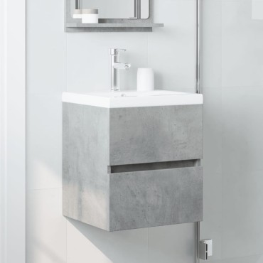 vidaXL Ντουλάπι Νιπτήρα Γκρι Σκυροδ. 41x38,5x45cm Επεξεργασμένο Ξύλο 1 τεμ.