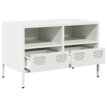 vidaXL Έπιπλο Τηλεόρασης Λευκό 68x39x43,5cm Ατσάλι Ψυχρής Έλασης