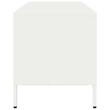 vidaXL Έπιπλο Τηλεόρασης Λευκό 68x39x43,5cm Ατσάλι Ψυχρής Έλασης