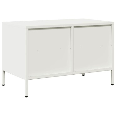 vidaXL Έπιπλο Τηλεόρασης Λευκό 68x39x43,5cm Ατσάλι Ψυχρής Έλασης
