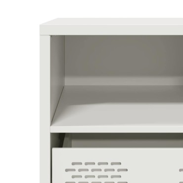 vidaXL Έπιπλο Τηλεόρασης Λευκό 68x39x43,5cm Ατσάλι Ψυχρής Έλασης