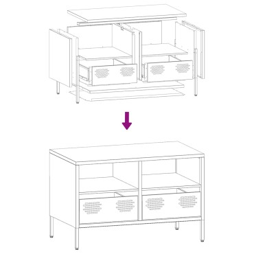 vidaXL Έπιπλο Τηλεόρασης Λευκό 68x39x43,5cm Ατσάλι Ψυχρής Έλασης
