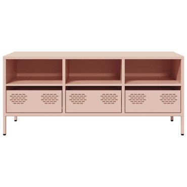 vidaXL Έπιπλο Τηλεόρασης Ροζ 101,5x39x43,5cm Ατσάλι Ψυχρής Έλασης