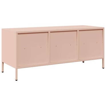 vidaXL Έπιπλο Τηλεόρασης Ροζ 101,5x39x43,5cm Ατσάλι Ψυχρής Έλασης