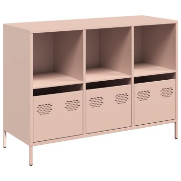 vidaXL Ντουλάπι Ροζ 101,5x39x73,5cm από Χάλυβα Ψυχρής Έλασης 1 τεμ.