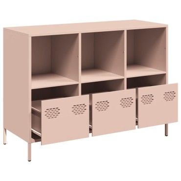 vidaXL Ντουλάπι Ροζ 101,5x39x73,5cm από Χάλυβα Ψυχρής Έλασης 1 τεμ.
