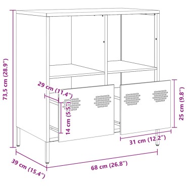 vidaXL Ντουλάπι Ροζ 68x39x73,5cm από Χάλυβα Ψυχρής Έλασης 1 τεμ.