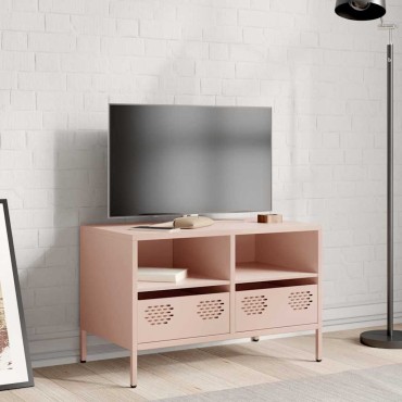 vidaXL Έπιπλο Τηλεόρασης Ροζ 68x39x43,5cm Χάλυβας Ψυχρής Έλασης