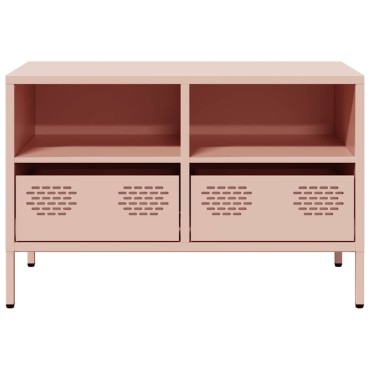 vidaXL Έπιπλο Τηλεόρασης Ροζ 68x39x43,5cm Χάλυβας Ψυχρής Έλασης