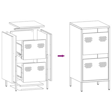 vidaXL Ντουλάπι Μαύρο 35x39x73,5cm από Χάλυβα Ψυχρής Έλασης 1 τεμ.