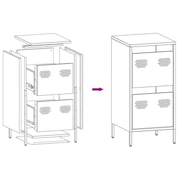 vidaXL Ντουλάπι Ανθρακί 35x39x73,5cm από Χάλυβα Ψυχρής Έλασης 1 τεμ.