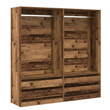 vidaXL Ντουλάπα Όψη Παλαιού Ξύλου 100x50x200cm από Επεξεργασμένο Ξύλο 1 τεμ.