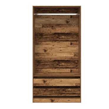 vidaXL Ντουλάπα Όψη Παλαιού Ξύλου 100x50x200cm από Επεξεργασμένο Ξύλο 1 τεμ.
