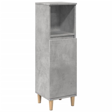 vidaXL Ντουλάπι Μπάνιου Γκρι Σκυροδέματος 30x30x100cm Επεξ. Ξύλο
