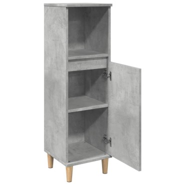vidaXL Ντουλάπι Μπάνιου Γκρι Σκυροδέματος 30x30x100cm Επεξ. Ξύλο