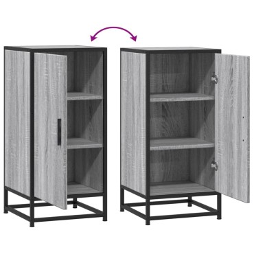 vidaXL Ραφιέρα Γκρι Sonoma 35,5x35x76cm Επεξ. Ξύλο + Μέταλλο 1 τεμ.