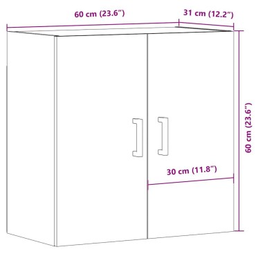vidaXL Ντουλάπι Τοίχου Όψη Παλαιού Ξύλου 60x31x60cm Επεξεργασμένο Ξύλο 1 τεμ.