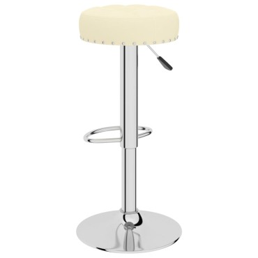 vidaXL Σκαμπό Μπαρ 2 τεμ. Κρεμ Υφασμάτινα 38,5x38,5x(63-83)cm