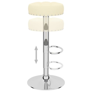 vidaXL Σκαμπό Μπαρ 2 τεμ. Κρεμ Υφασμάτινα 38,5x38,5x(63-83)cm