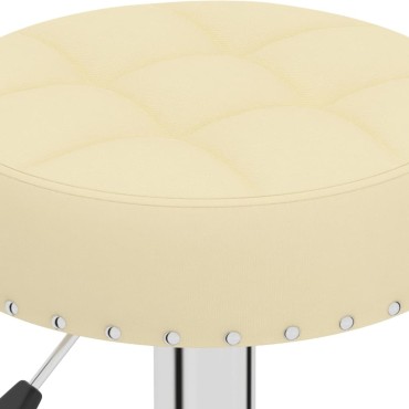 vidaXL Σκαμπό Μπαρ 2 τεμ. Κρεμ Υφασμάτινα 38,5x38,5x(63-83)cm