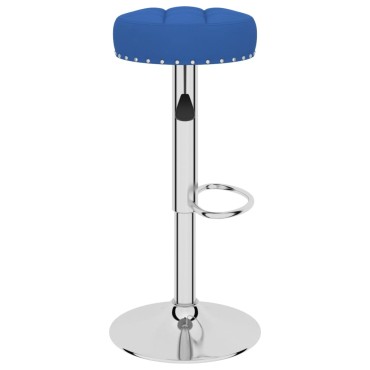 vidaXL Σκαμπό Μπαρ 2 τεμ. Μπλε Υφασμάτινα 38,5x38,5x(63-83)cm