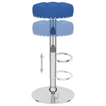 vidaXL Σκαμπό Μπαρ 2 τεμ. Μπλε Υφασμάτινα 38,5x38,5x(63-83)cm
