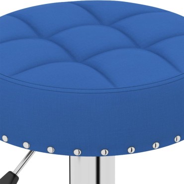 vidaXL Σκαμπό Μπαρ 2 τεμ. Μπλε Υφασμάτινα 38,5x38,5x(63-83)cm