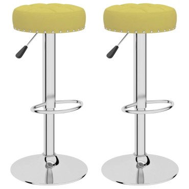 vidaXL Σκαμπό Μπαρ 2 τεμ. Πράσινα Υφασμάτινα 38,5x38,5x(63-83)cm