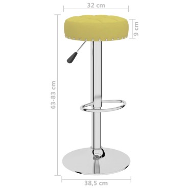 vidaXL Σκαμπό Μπαρ 2 τεμ. Πράσινα Υφασμάτινα 38,5x38,5x(63-83)cm