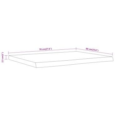 vidaXL Πάγκος Μπάνιου Ορθογώνιος 70x60x2,5cm από Μασίφ Ξύλο Ακακίας