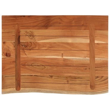 vidaXL Πάγκος Μπάνιου Ορθογώνιος 80x60x2,5cm από Μασίφ Ξύλο Ακακίας