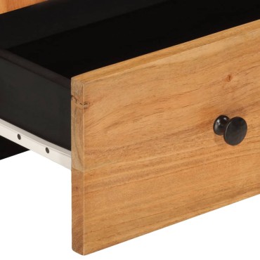 vidaXL Ντουλάπι Ψηλό με Συρτάρι 60x33x100cm Μασίφ Ακακία & Σίδερο 1 τεμ.