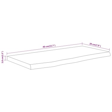 vidaXL Ράφι Επιτοίχιο Ορθ. Live Edge 40x20x3,8cm Μασίφ Ξύλο Ακακίας