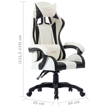 vidaXL Καρέκλα Racing Μαύρη από Συνθετικό Δέρμα 64x65x(111,5-119)cm 1 τεμ.