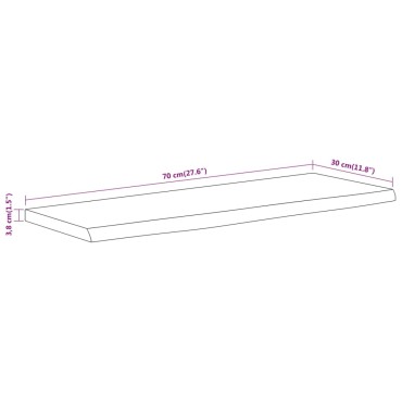 vidaXL Ράφι Επιτοίχιο Ορθ. Live Edge 70x30x3,8cm Μασίφ Ξύλο Ακακίας