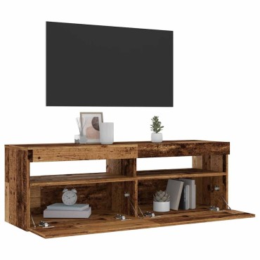 vidaXL Έπιπλο Τηλεόρασης LED Όψη Παλαιού Ξύλου 120x35x40cmΕπεξ. Ξύλο