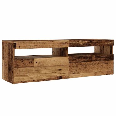 vidaXL Έπιπλο Τηλεόρασης LED Όψη Παλαιού Ξύλου 120x35x40cmΕπεξ. Ξύλο
