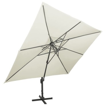 vidaXL Ομπρέλα Κήπου με Διπλή Επιφάνεια Άμμου 400x300 εκ.