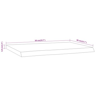 vidaXL Ράφι Επιτοίχιο Ορθ. Live Edge 50x40x3,8cm Μασίφ Ξύλο Ακακίας